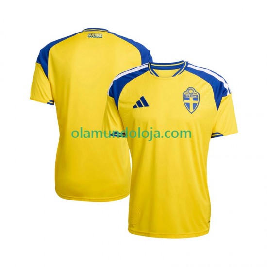 Camisola Suécia Homem Equipamento Primeiro 2026 Manga Curta